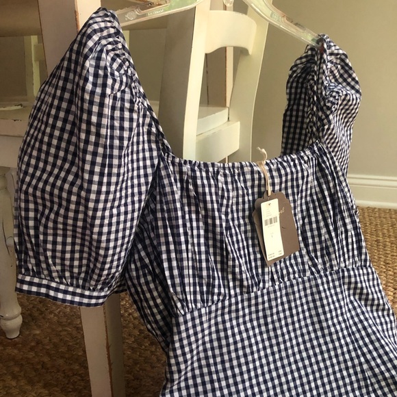 New w Tag: Anthropologie Puff Sleeve Gingham Dress. Size Large - Picture 8 of 11